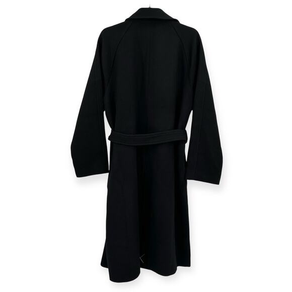 Madewell Wool Blend Double Breasted Trench Coat in black Size XL - Picture 11 of 12